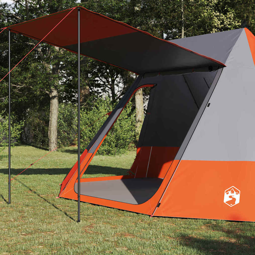 Tienda de campaña VidaXL con techo tafetán gris y naranja 482 x 360 x 227 cm