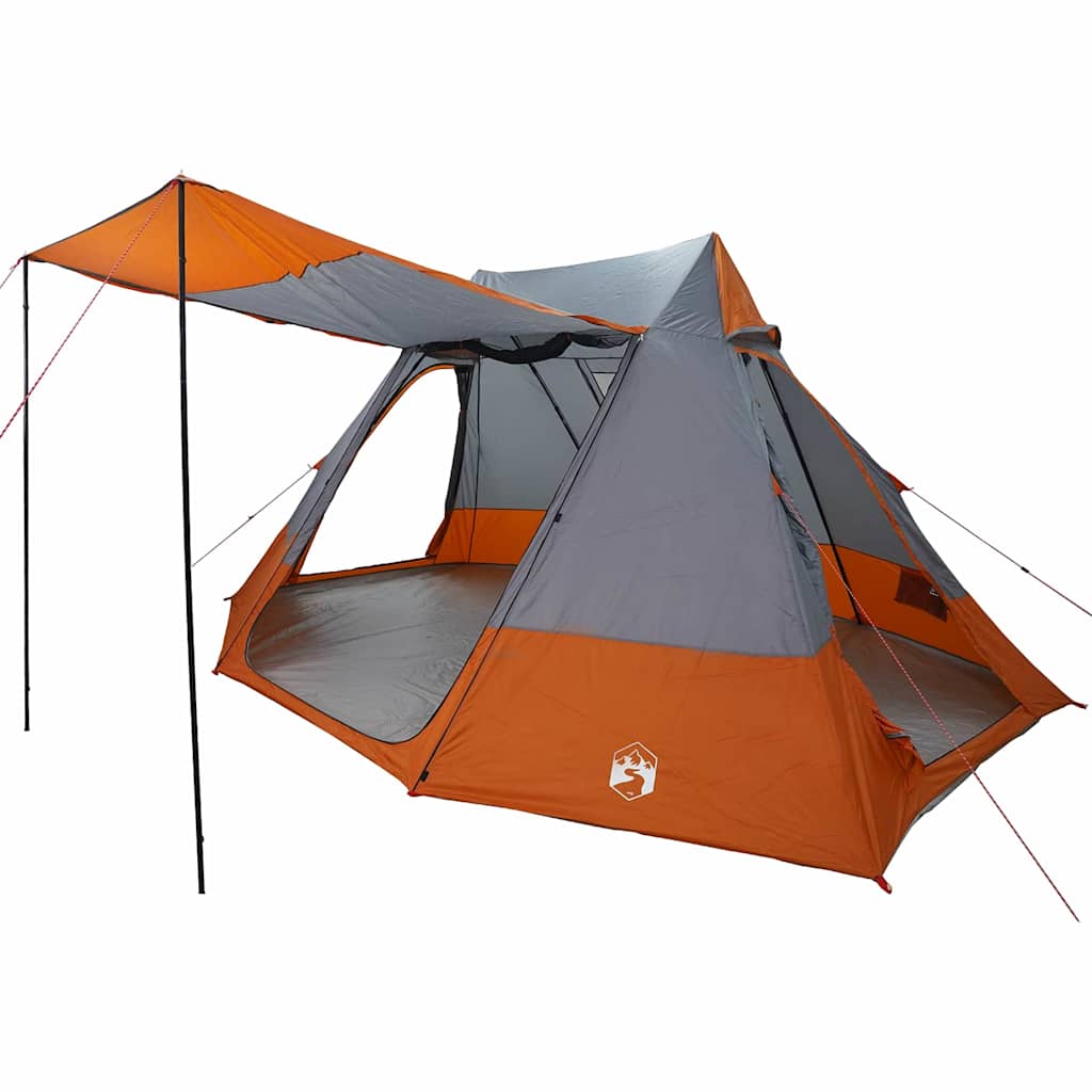 Tienda de campaña VidaXL con techo tafetán gris y naranja 482 x 360 x 227 cm