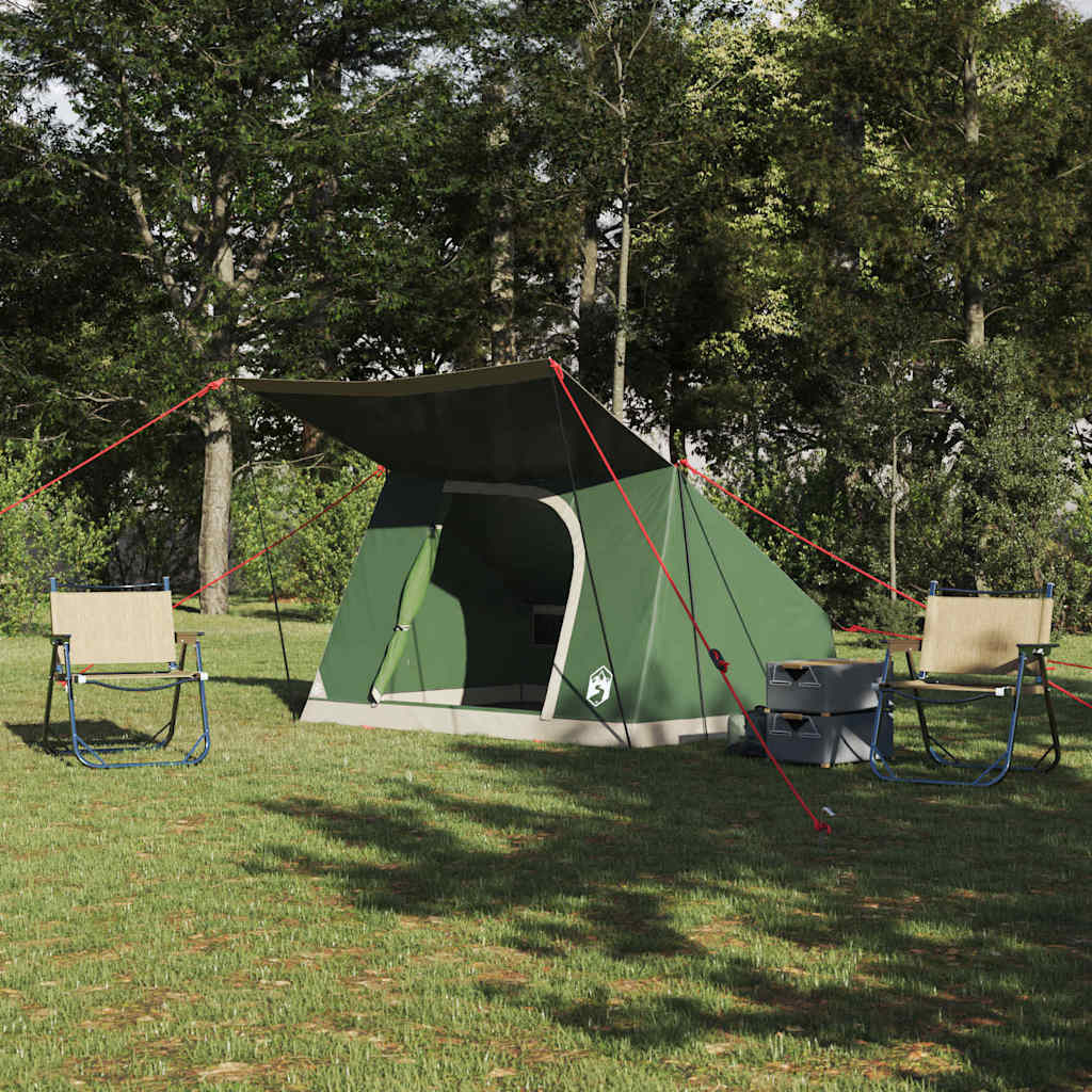 Tenda da campeggio VidaXL con tetto con ripostiglio verde 223 x 163 x 130 cm taffetà