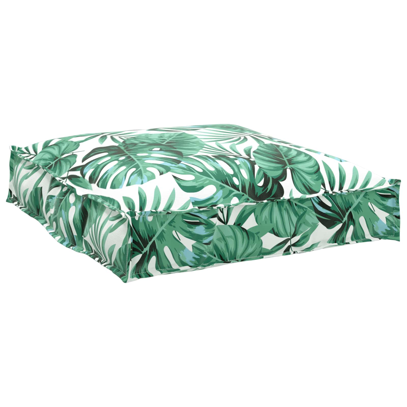 VidaXL juego de cojines para palé 2 piezas estampado de hojas verdes 100 x 40 x 8 cm