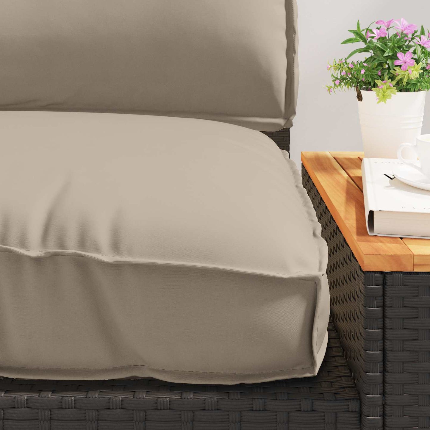 Vidaxl pallet kussen set 2 pcs taupe oxford stof
