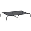 Cuccia per cani Vidaxx rialzata 130x80x20 cm tessuto e acciaio nero