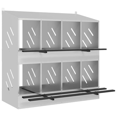 Vidaxl chicken nest box with 8 compartments galvanized metal silver-colored
