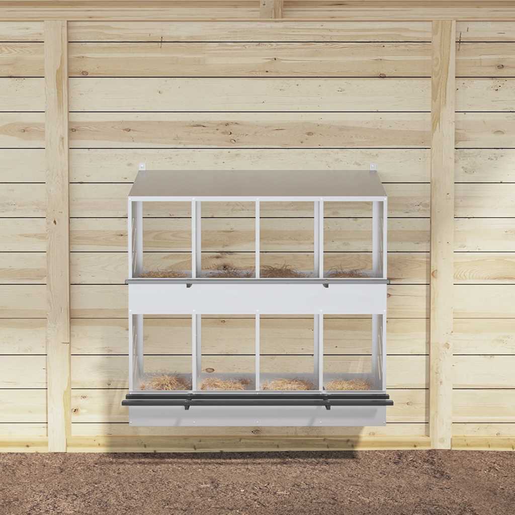 Vidaxl kippennestkast met 8 vakken gegalvaniseerd metaal zilverkleurig