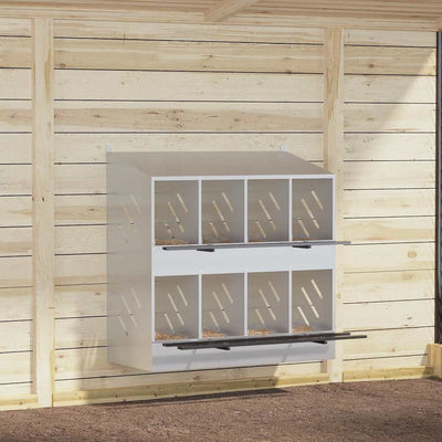 Vidaxl chicken nest box with 8 compartments galvanized metal silver-colored