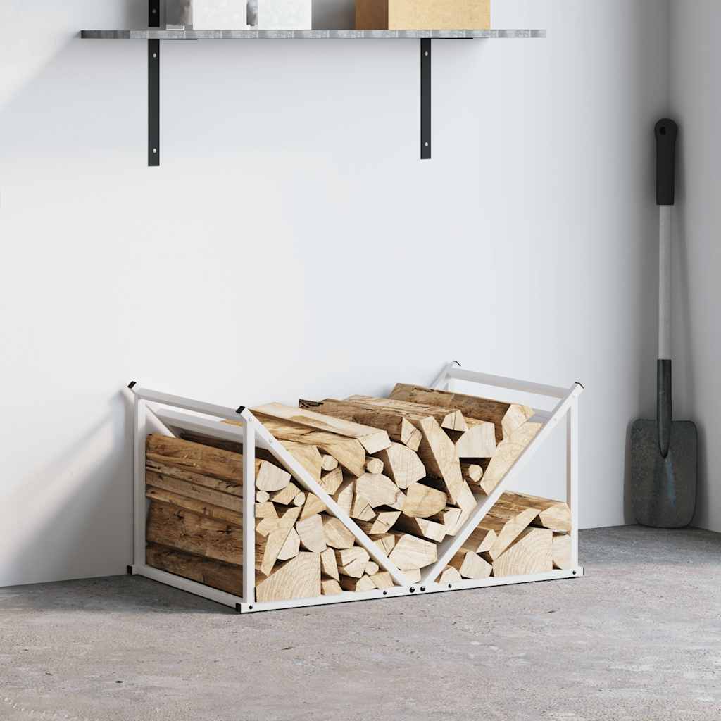 Portalegna Vidaxx 70x43x34,5 cm in acciaio laminato a freddo bianco