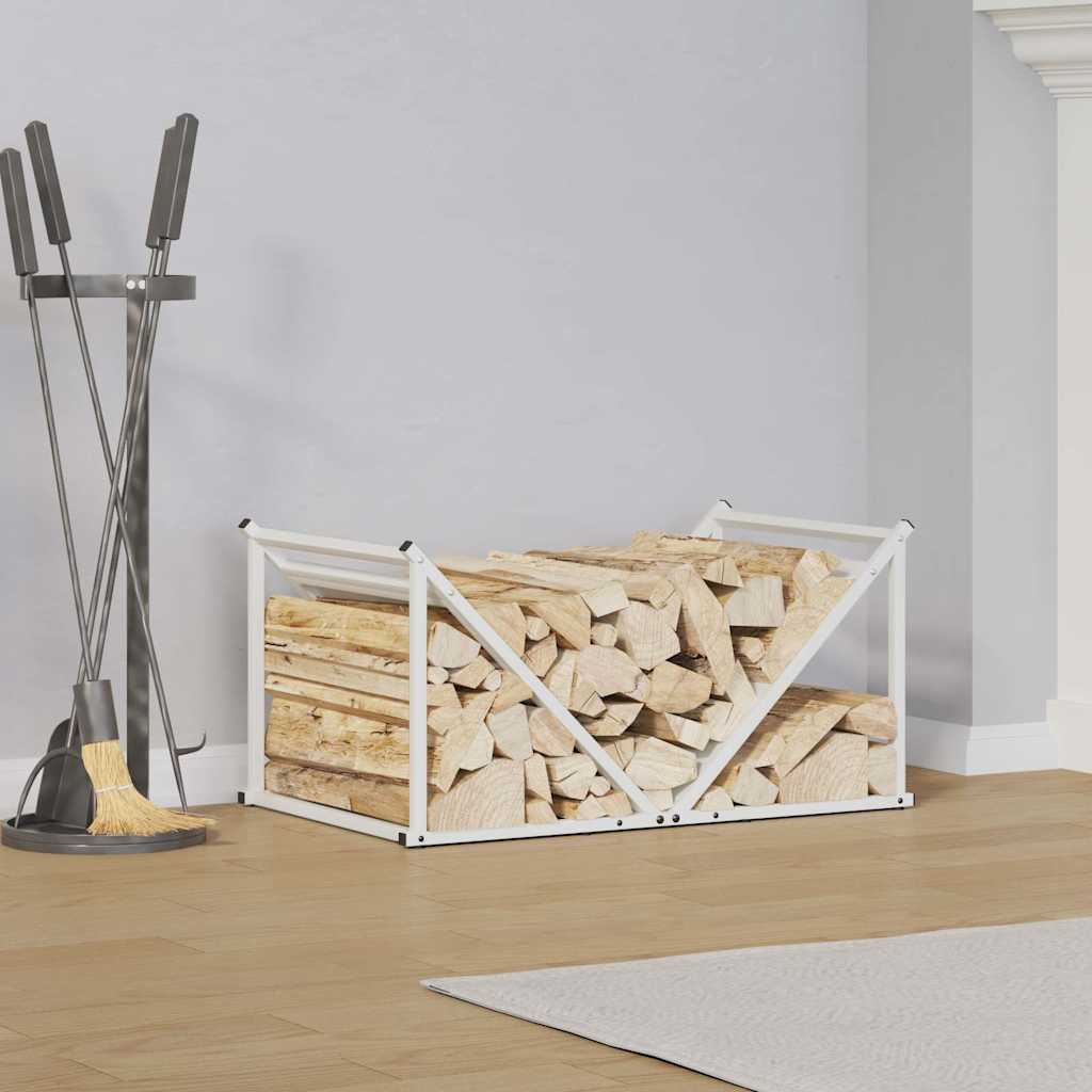 Portalegna Vidaxx 70x43x34,5 cm in acciaio laminato a freddo bianco