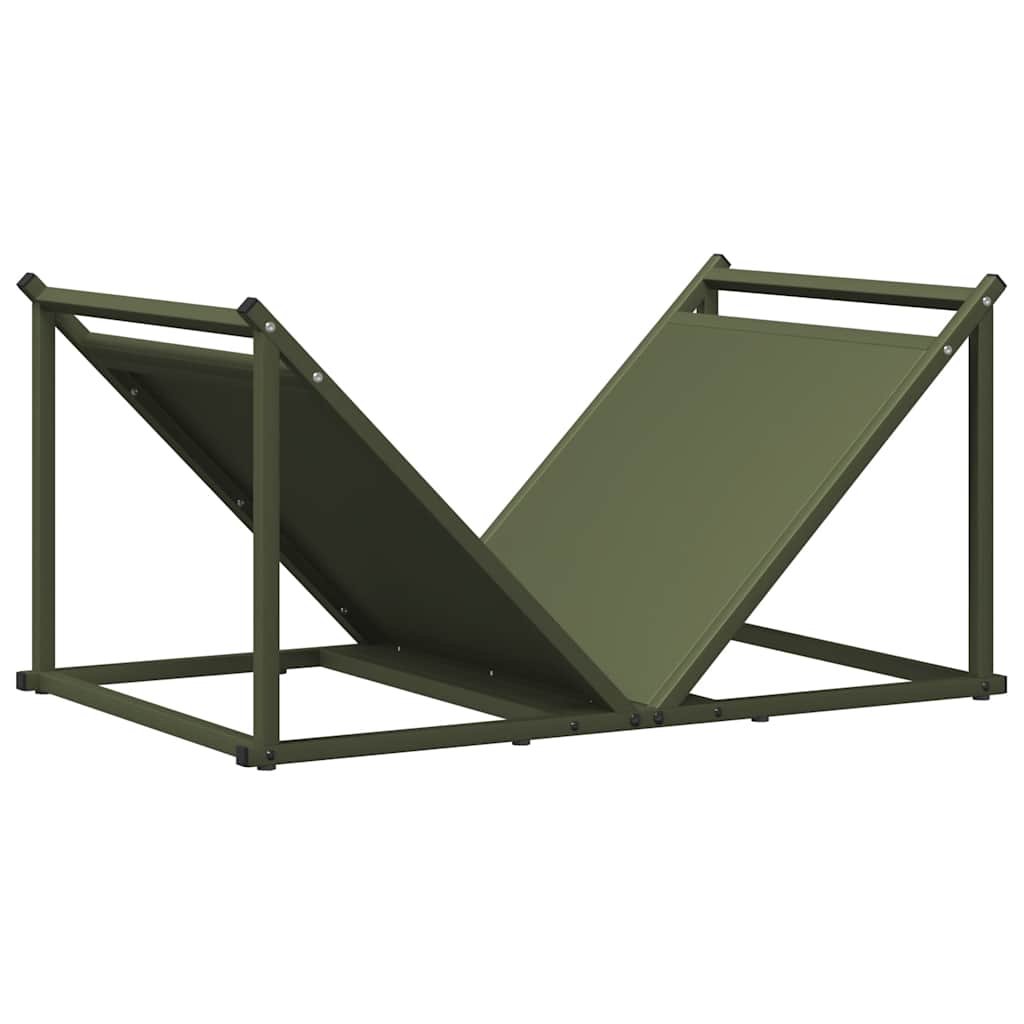 Portalegna Vidaxx 70x43x34,5 cm in acciaio laminato a freddo verde oliva