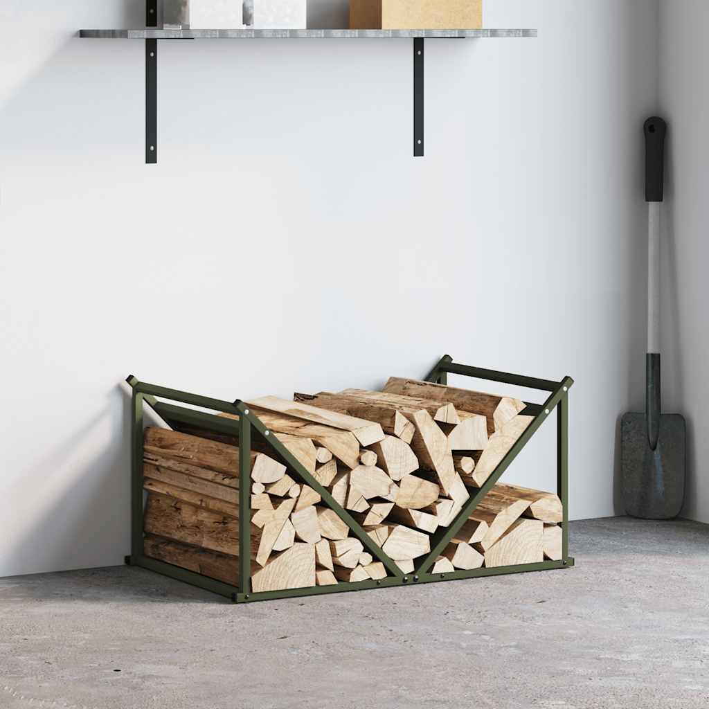 Portalegna Vidaxx 70x43x34,5 cm in acciaio laminato a freddo verde oliva