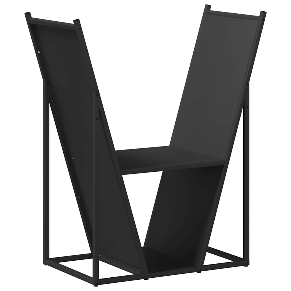 Portalegna Vidaxx 69,5x35x81 cm in acciaio laminato a freddo nero
