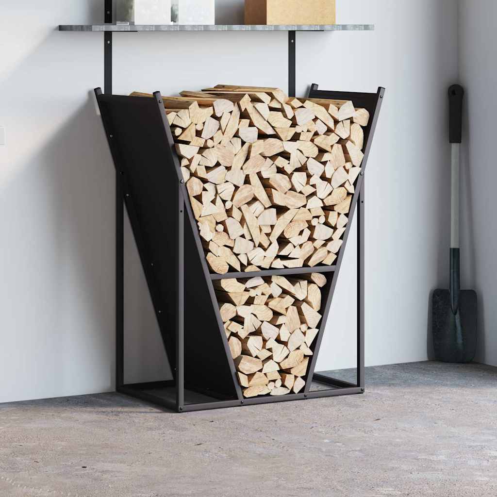 Portalegna Vidaxx 69,5x35x81 cm in acciaio laminato a freddo nero