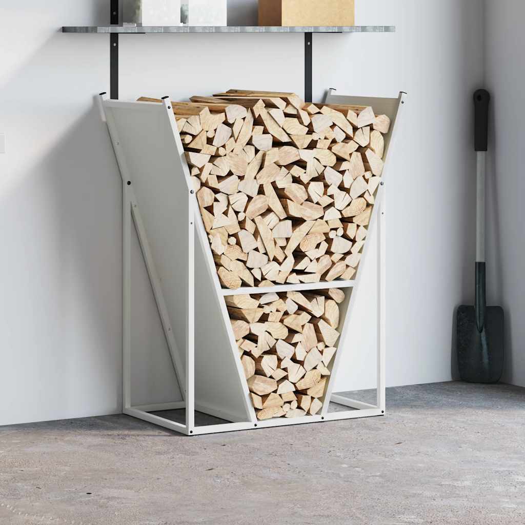 Portalegna Vidaxx 69,5x35x81 cm in acciaio laminato a freddo bianco