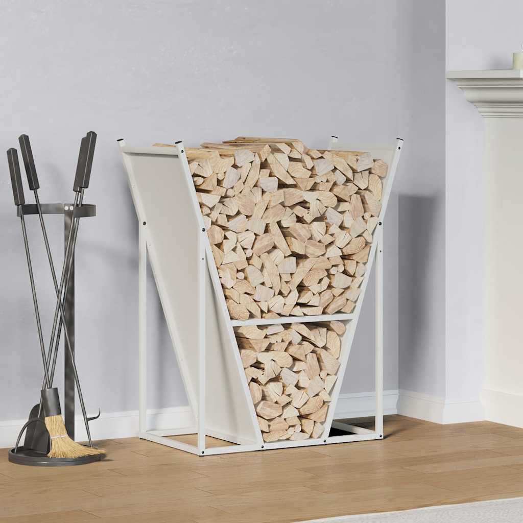 Portalegna Vidaxx 69,5x35x81 cm in acciaio laminato a freddo bianco