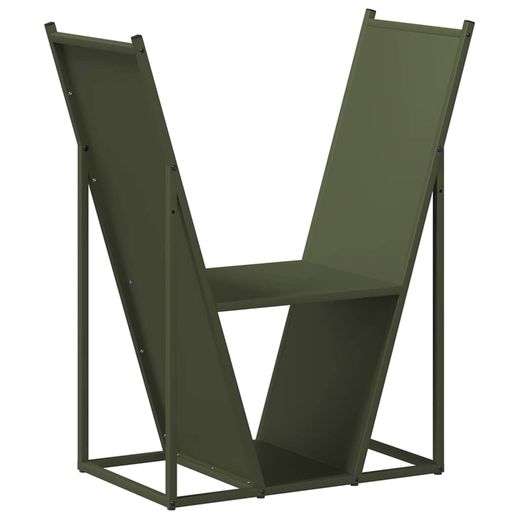 Portalegna Vidaxx 69,5x35x81 cm in acciaio laminato a freddo verde oliva