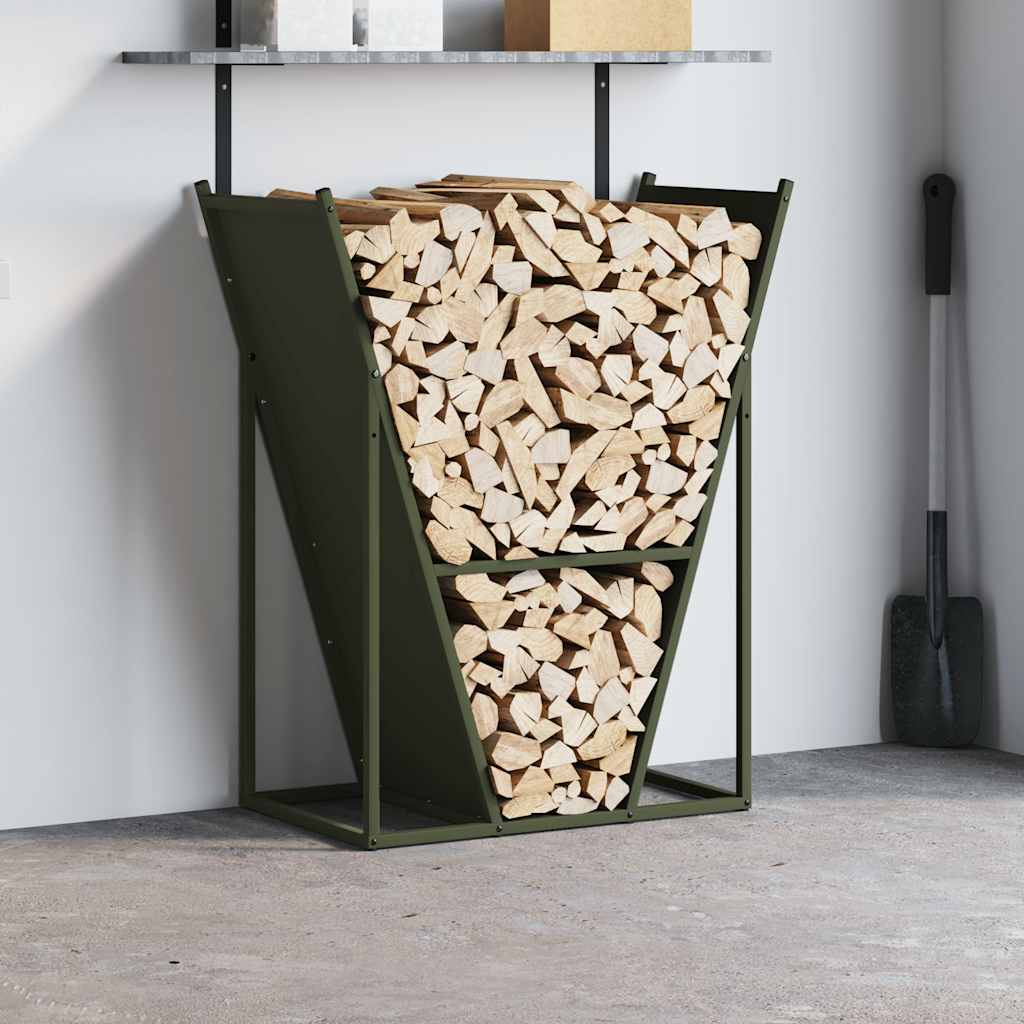 Portalegna Vidaxx 69,5x35x81 cm in acciaio laminato a freddo verde oliva