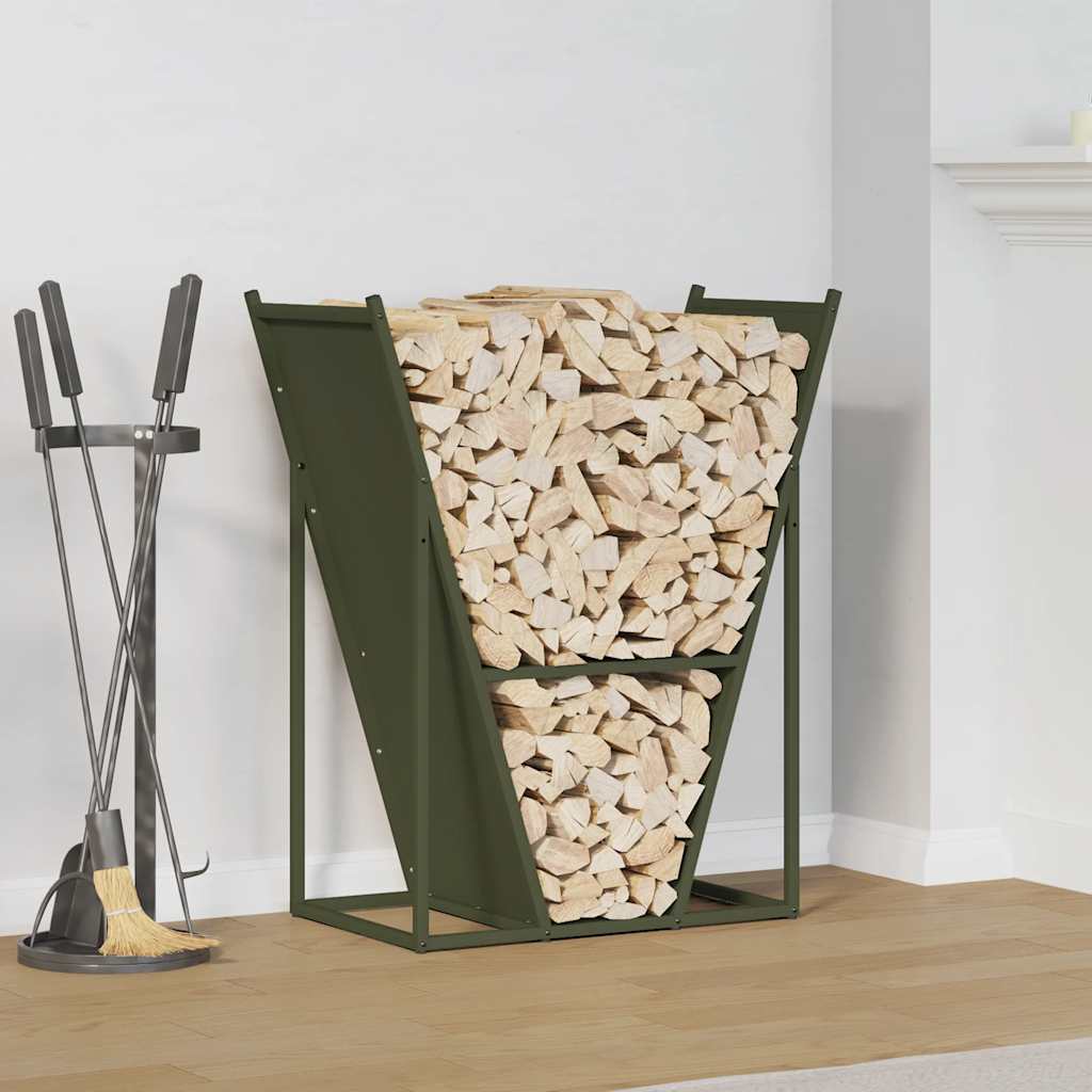 Portalegna Vidaxx 69,5x35x81 cm in acciaio laminato a freddo verde oliva