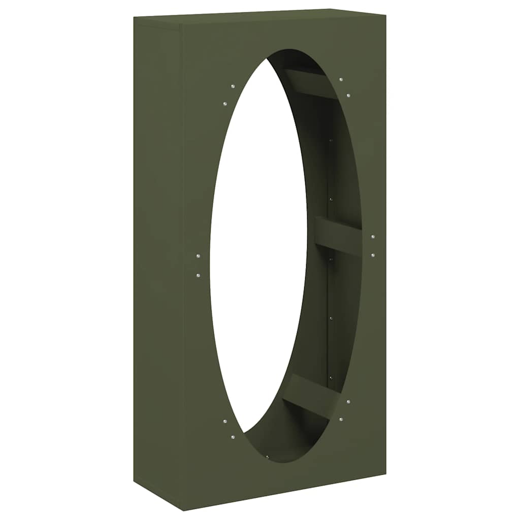 Portalegna Vidaxx 50x23x100 cm in acciaio laminato a freddo verde oliva