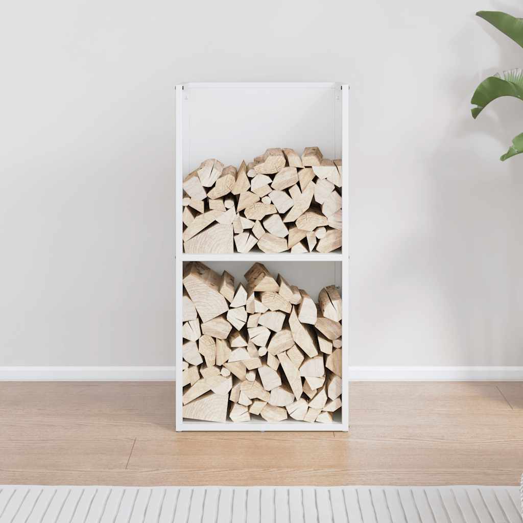 Vidaxl brandhoutrek 40x30x80 cm koudgewalst staal wit