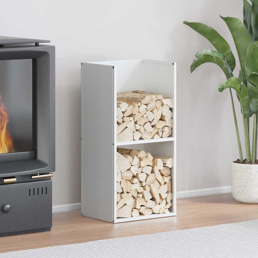 Vidaxl brandhoutrek 40x30x80 cm koudgewalst staal wit
