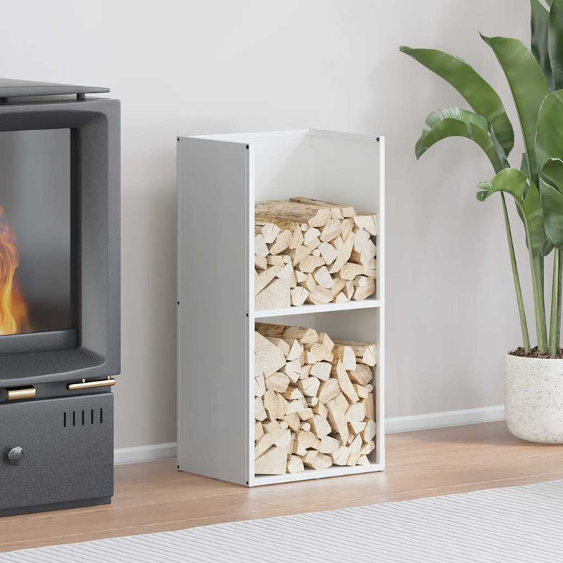 Vidaxl brandhoutrek 40x30x80 cm koudgewalst staal wit