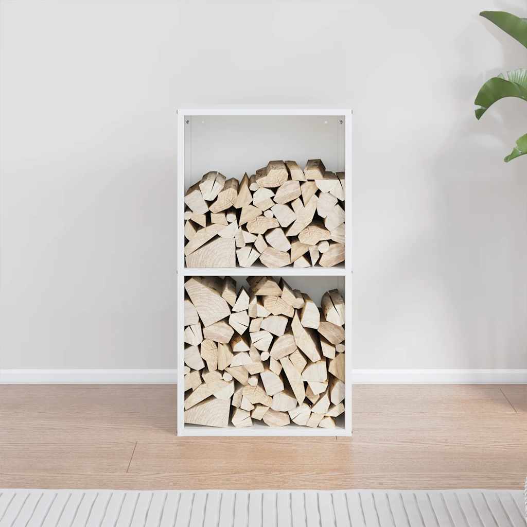 Vidaxx leñero 40x30x75 cm acero laminado en frío blanco