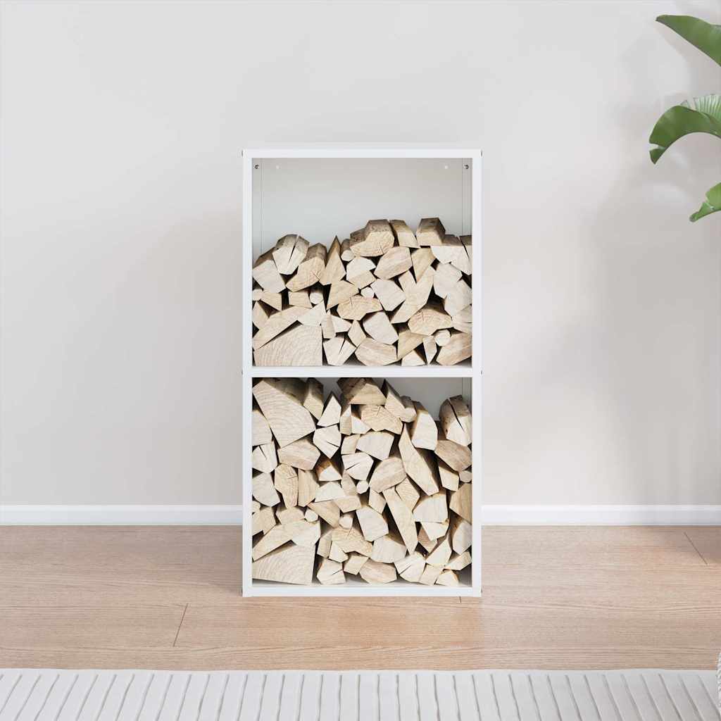 Vidaxx leñero 40x30x75 cm acero laminado en frío blanco