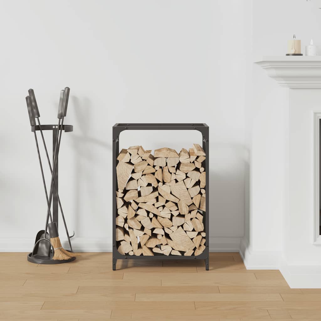Portalegna Vidaxx 44x28x65 cm in acciaio laminato a freddo nero