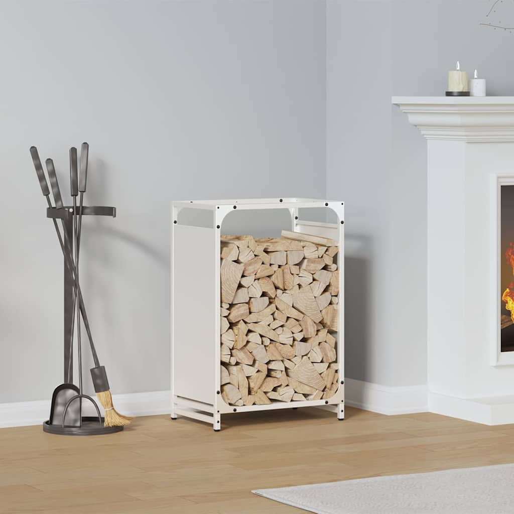 Portalegna Vidaxx 44x28x65 cm in acciaio laminato a freddo bianco