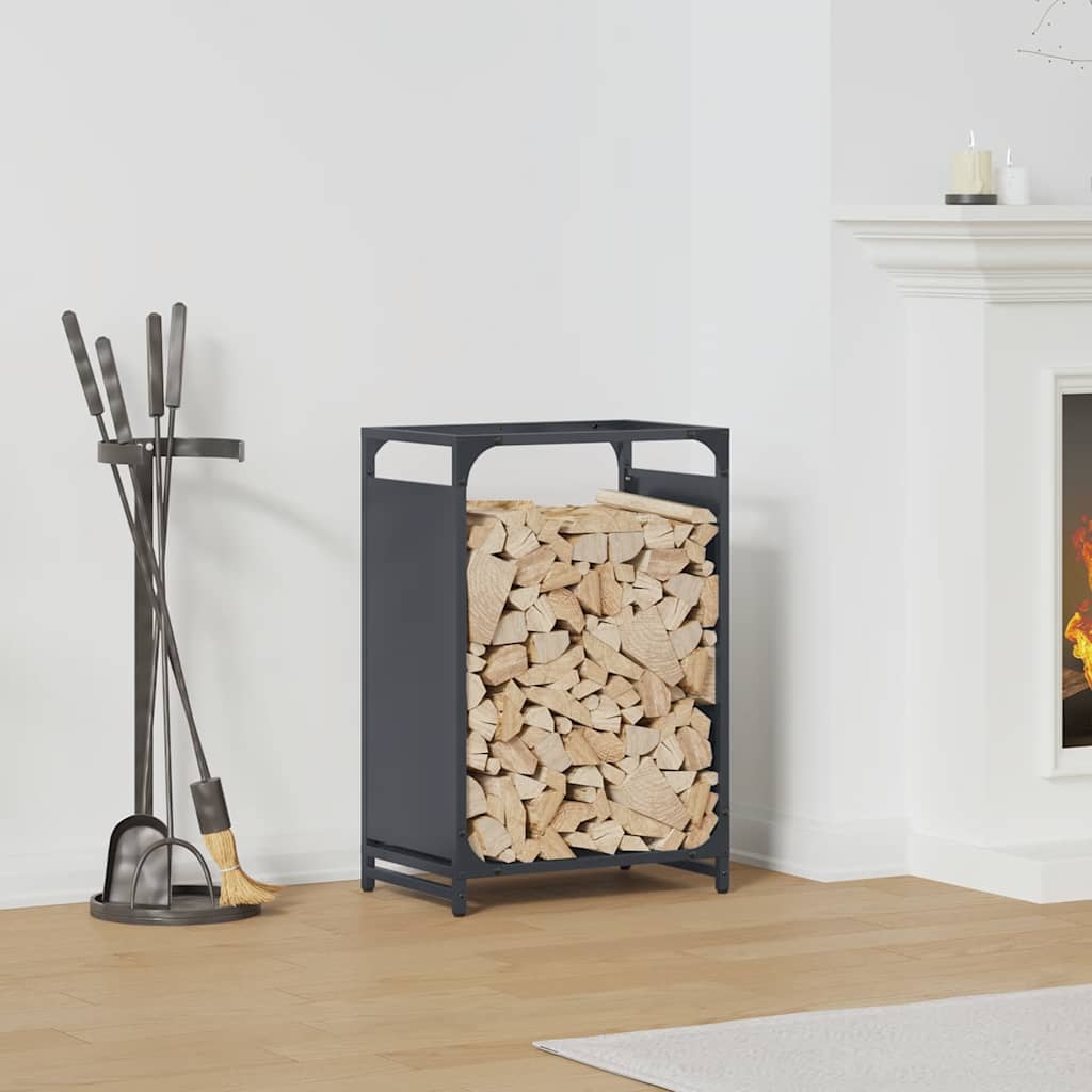 Portalegna VidaXL 44x28x65 cm in acciaio laminato a freddo, antracite