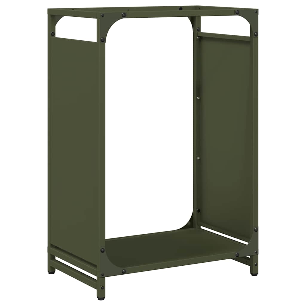 Portalegna Vidaxx 44x28x65 cm in acciaio laminato a freddo verde oliva