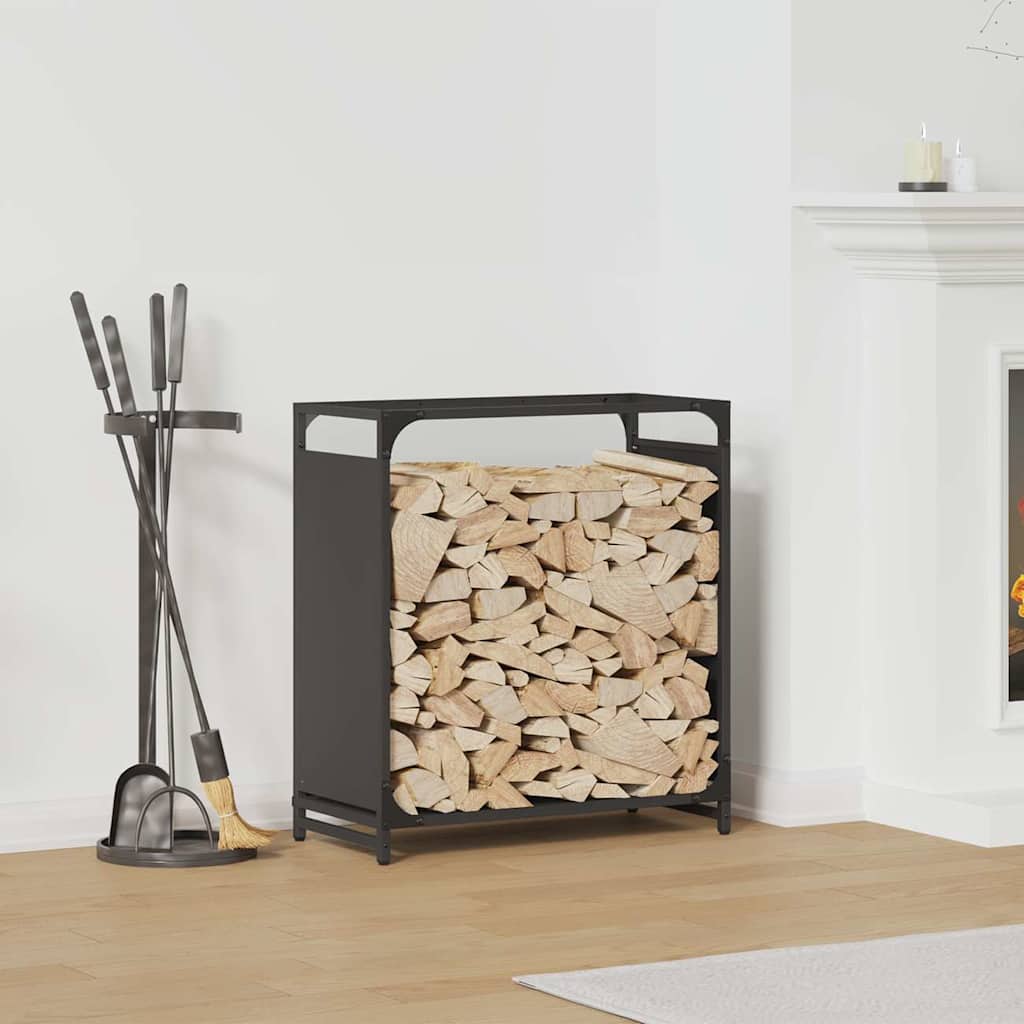 Portalegna Vidaxx 60x28x65 cm in acciaio laminato a freddo nero