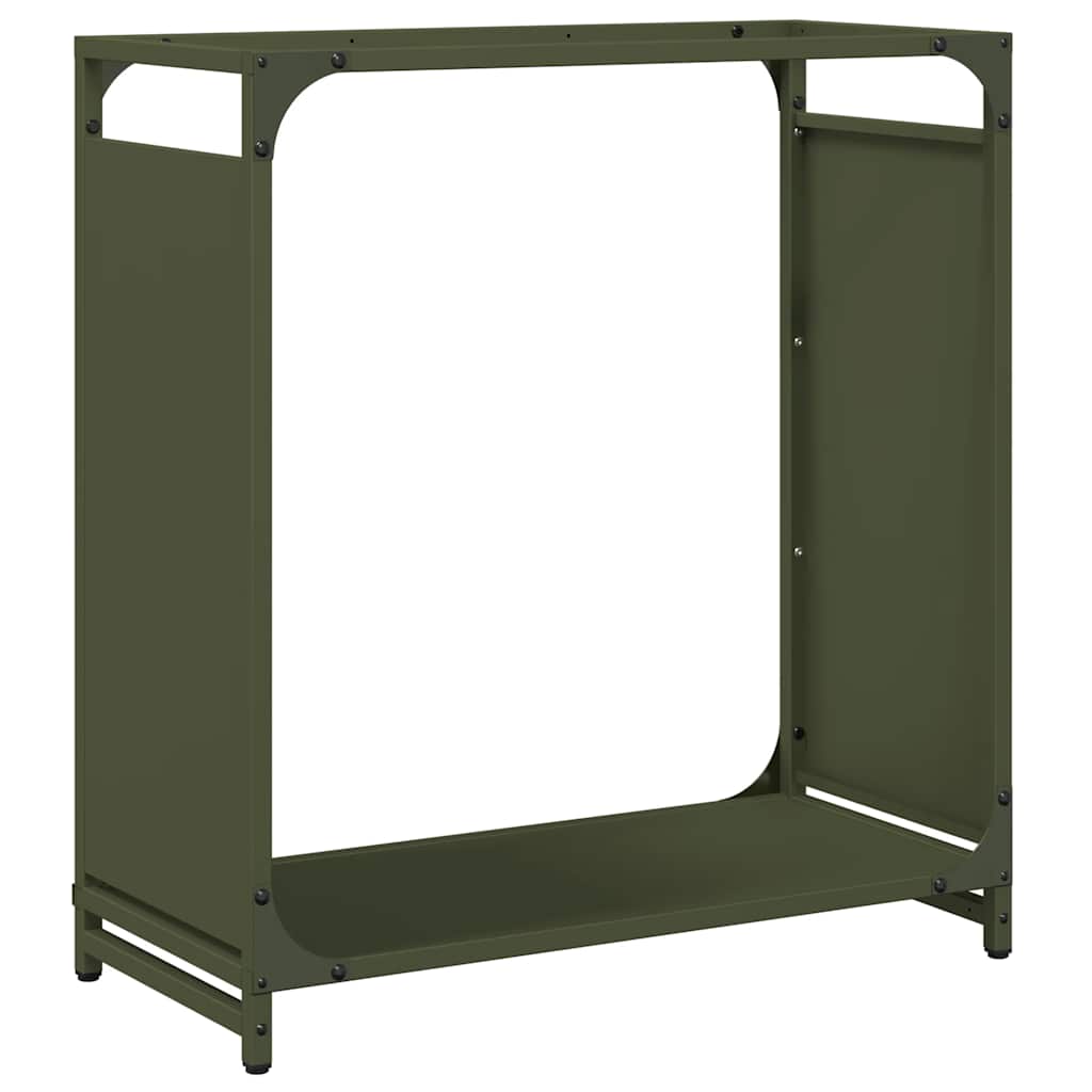 Portalegna Vidaxx 60x28x65 cm in acciaio laminato a freddo verde oliva