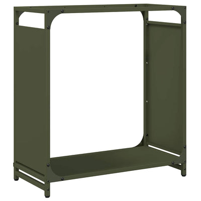 Vidaxl brandhoutrek 60x28x65 cm koudgewalst staal olijfgroen