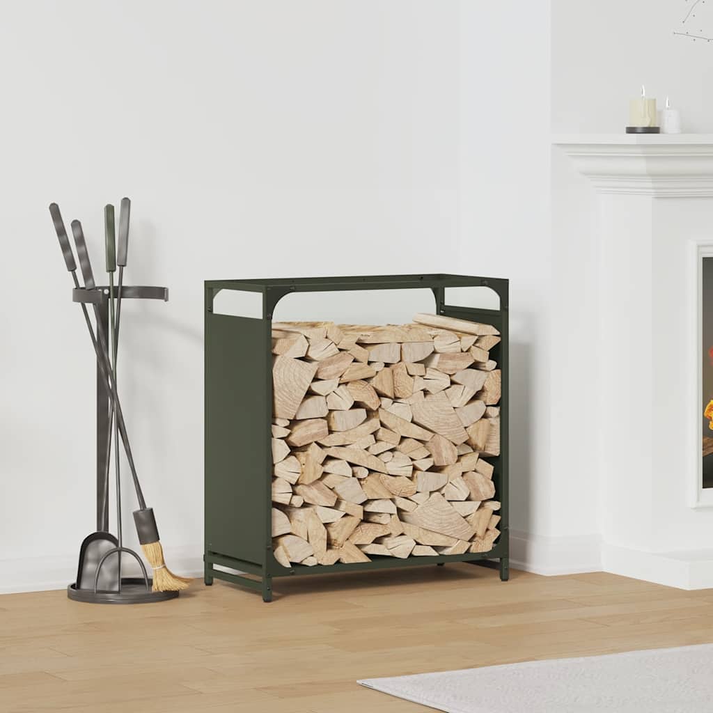 Portalegna Vidaxx 60x28x65 cm in acciaio laminato a freddo verde oliva