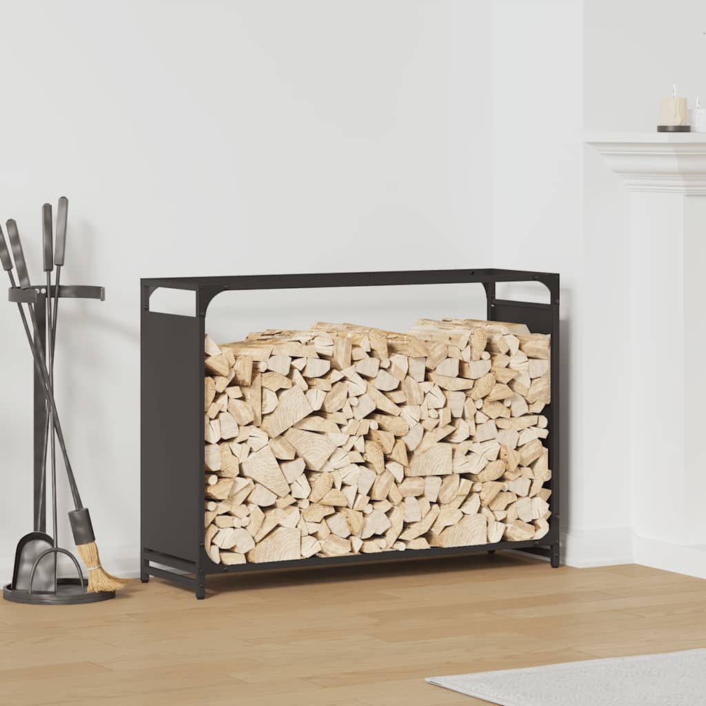 Portalegna Vidaxx 90x28x65 cm in acciaio laminato a freddo nero