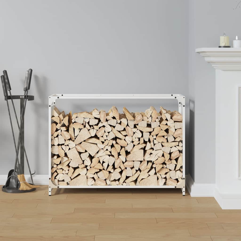 Vidaxx leñero 90x28x65 cm acero laminado en frío blanco