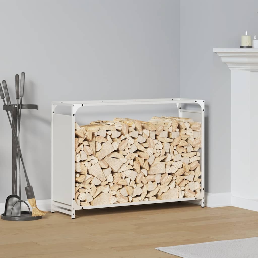 Vidaxx leñero 90x28x65 cm acero laminado en frío blanco
