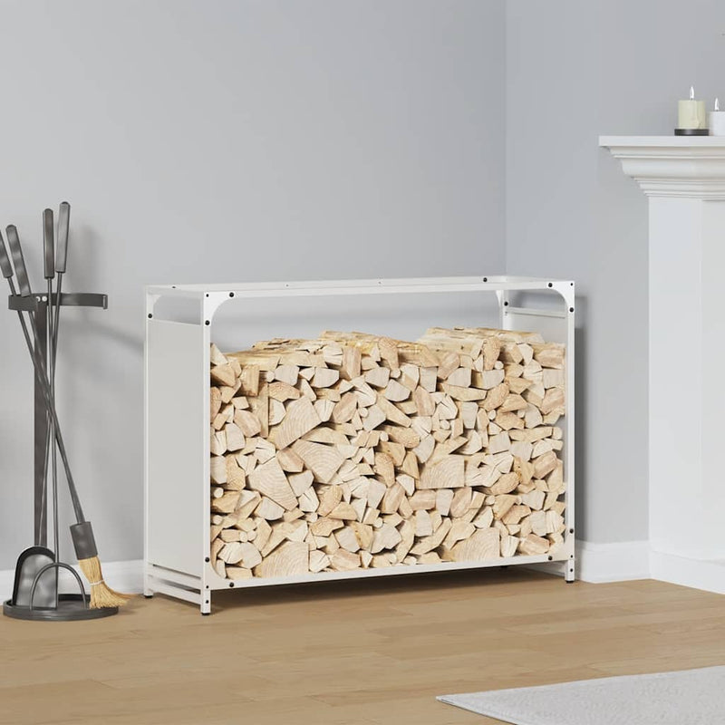 Vidaxl brandhoutrek 90x28x65 cm koudgewalst staal wit
