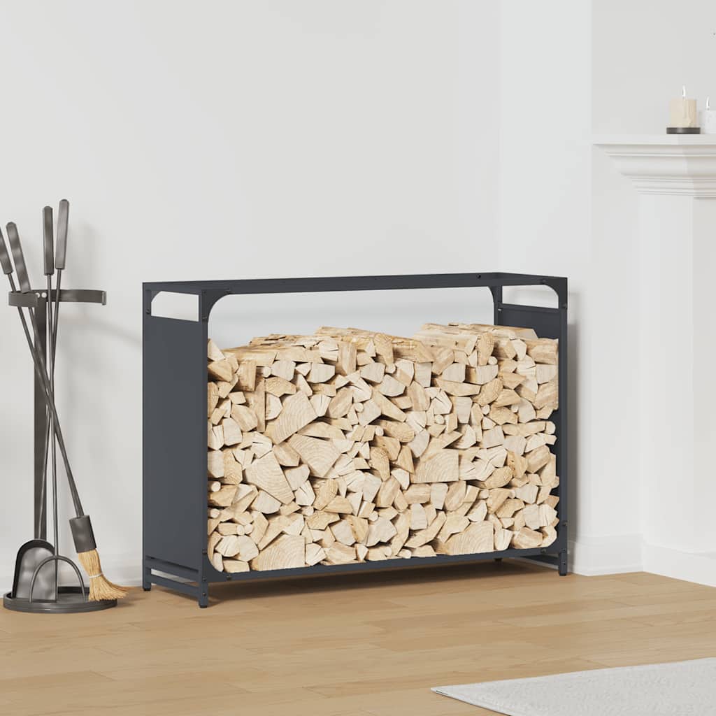Portalegna VidaXL 90x28x65 cm in acciaio laminato a freddo antracite
