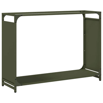 Vidaxl brandhoutrek 90x28x65 cm koudgewalst staal olijfgroen