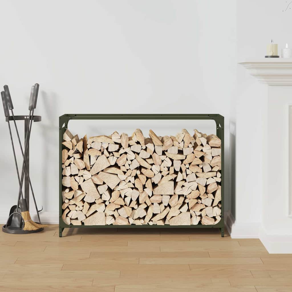 Vidaxx leñero 90x28x65 cm acero laminado en frío verde oliva