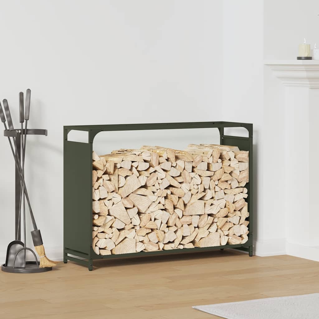 Vidaxx leñero 90x28x65 cm acero laminado en frío verde oliva