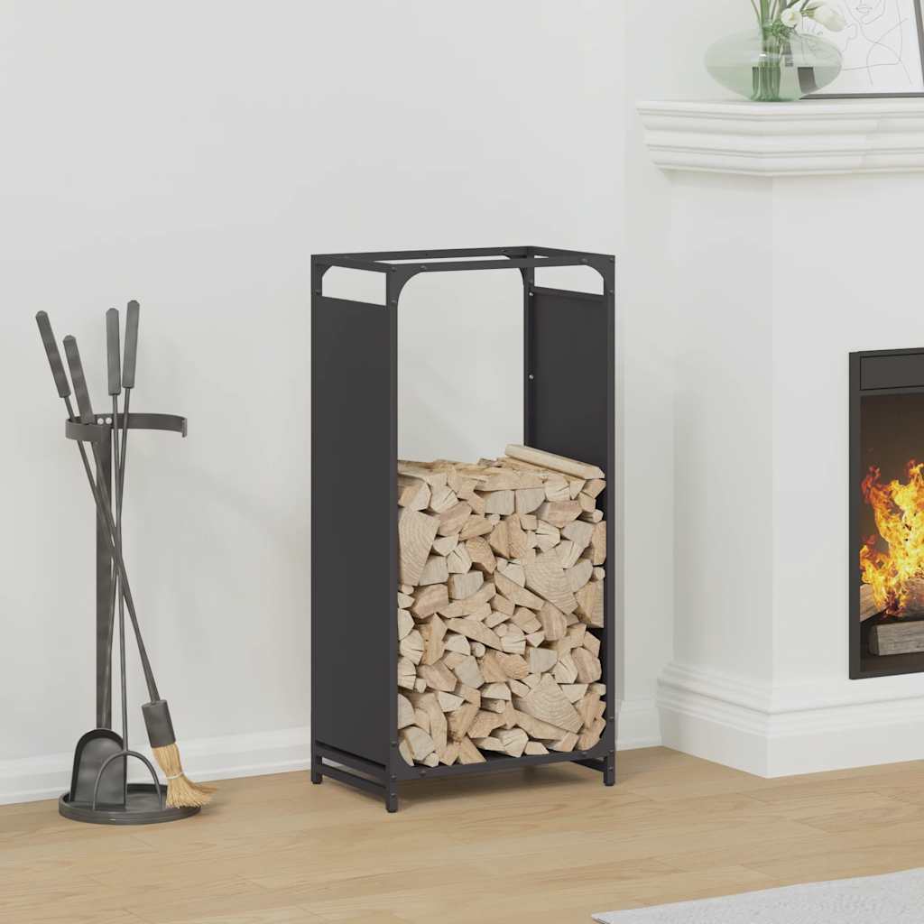 Portalegna Vidaxx 44x28x90 cm in acciaio laminato a freddo nero