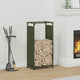Vidaxl brandhoutrek 44x28x90 cm koudgewalst staal olijfgroen