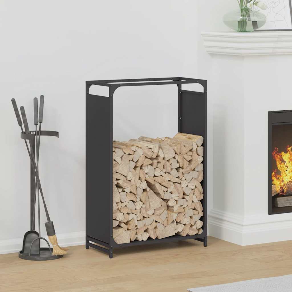 Vidaxl brandhoutrek 60x28x90 cm koudgewalst staal zwart