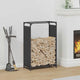 Vidaxl brandhoutrek 60x28x90 cm koudgewalst staal zwart