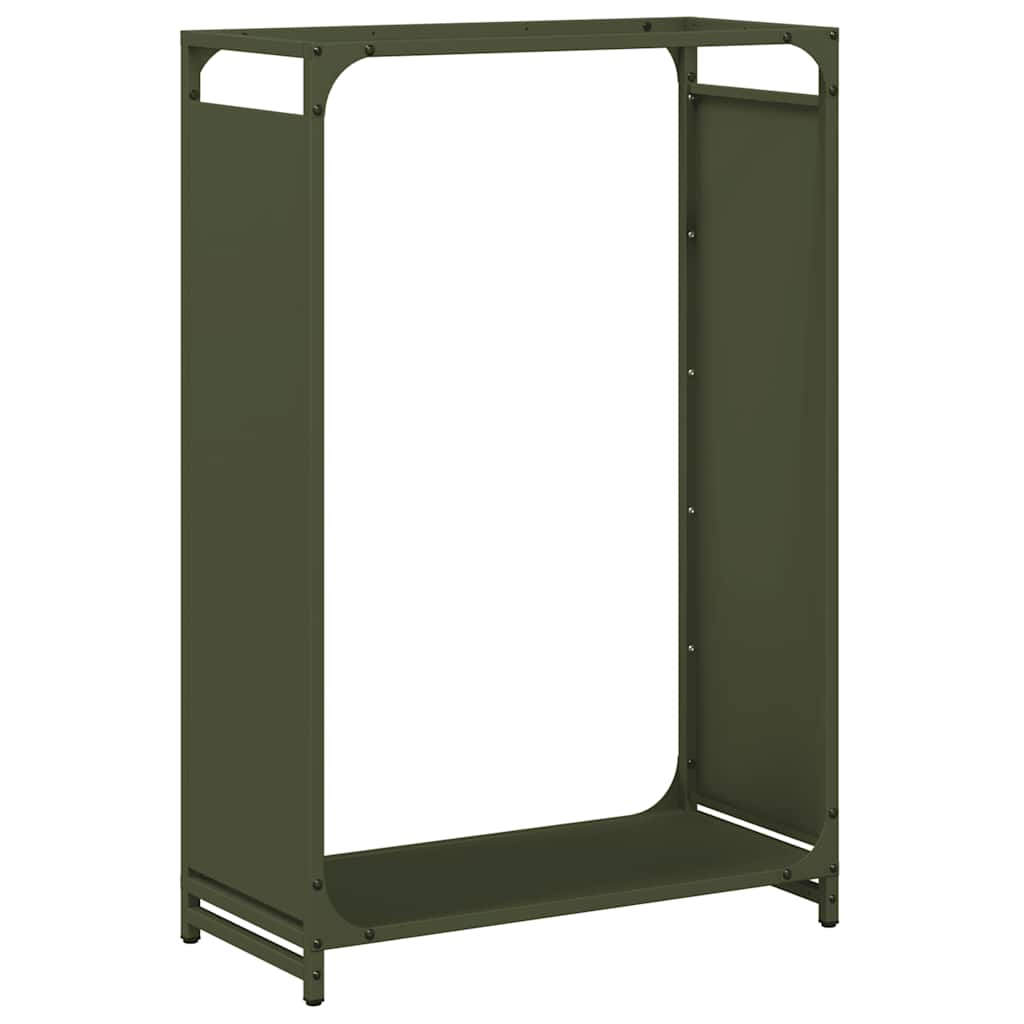 Vidaxl brandhoutrek 60x28x90 cm koudgewalst staal olijfgroen