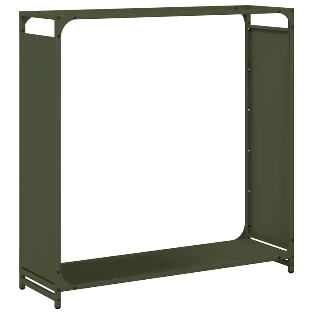 Vidaxl brandhoutrek 90x28x90 cm koudgewalst staal olijfgroen
