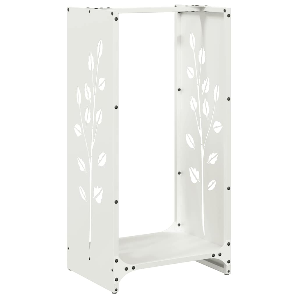 Vidaxx leñero 40x30x80 cm acero laminado en frío blanco