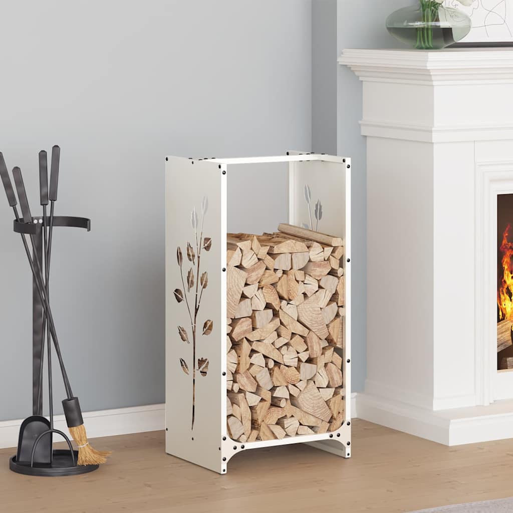 Vidaxl brandhoutrek 40x30x80 cm koudgewalst staal wit
